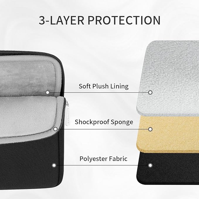 RAINYEAR Laptop Sleeve Case 13.3 Inch, Protective Portable Case with Front Pocket, Briefcase Handbag Laptop Bag Compatible with MacBook Air/Pro 13-13.3 inch, MacBook Pro 14 inch, Black