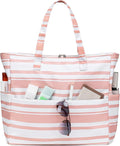LEDAOU Beach Bag Waterproof Sandproof Women Tote Bag Pool Bag with Zipper for Gym Grocery Travel with Wet Pocket