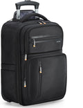 Rolling Backpack, 15.6 inch Laptop Backpack with Wheels, Flight Approved Water Resistant Underseat Carry on Lugagge Wheeled Bag for Men Women Adults, Black