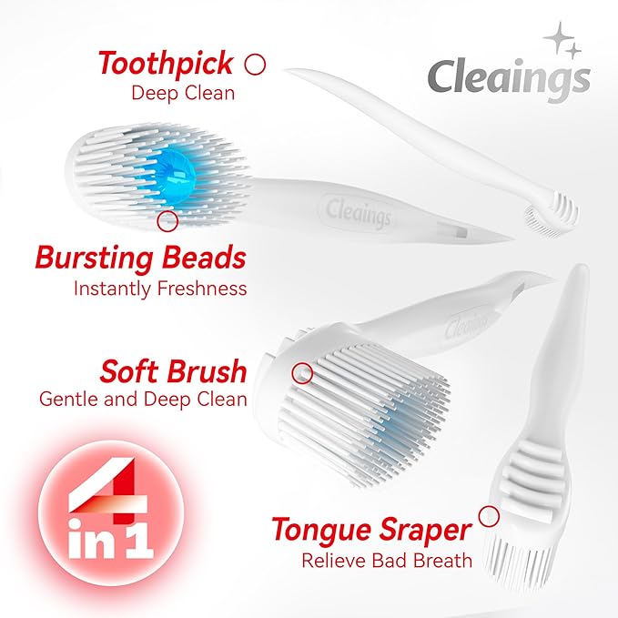 cleaings® Mini Disposable Toothbrush Set with Toothpaste – Travel Essentials, Portable Toothbrush for Women & Men, Camping, Road Trip, Vacation, 24 Count-Intense Mint Flavor（Pack of 1）