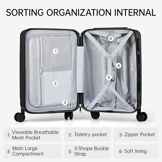 MILADA 28 Inch Luggage, Checked Luggage Large Suitcase With Wheels, Checked Bag Hard Shell Suitcases TSA Approved, Suitcase Large Long Trip Travel Luggage For Women Men, Grey