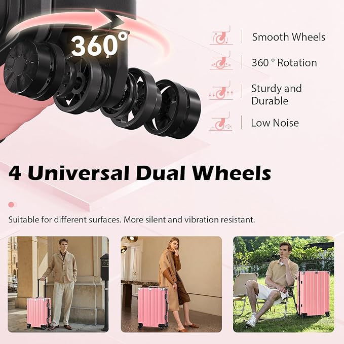 Krute Aluminum Frame Carry On Luggage 20 Inch Zipperless Luggages USB Charger Hardside PC Suitcase With Spinner Wheels Airline Approved Hard Shell Suitcases with TSA Lock (1 Piece)