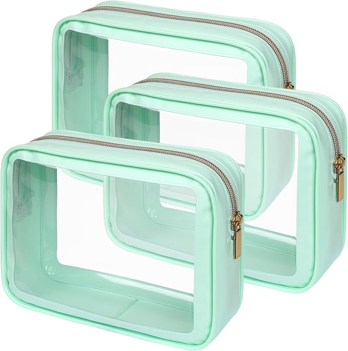 PACKISM TSA Approved Toiletry Bag - Upgrade Color-Edged Clear Makeup Bags, Clear Toiletry Bags For Traveling Fits Various Storage Needs
