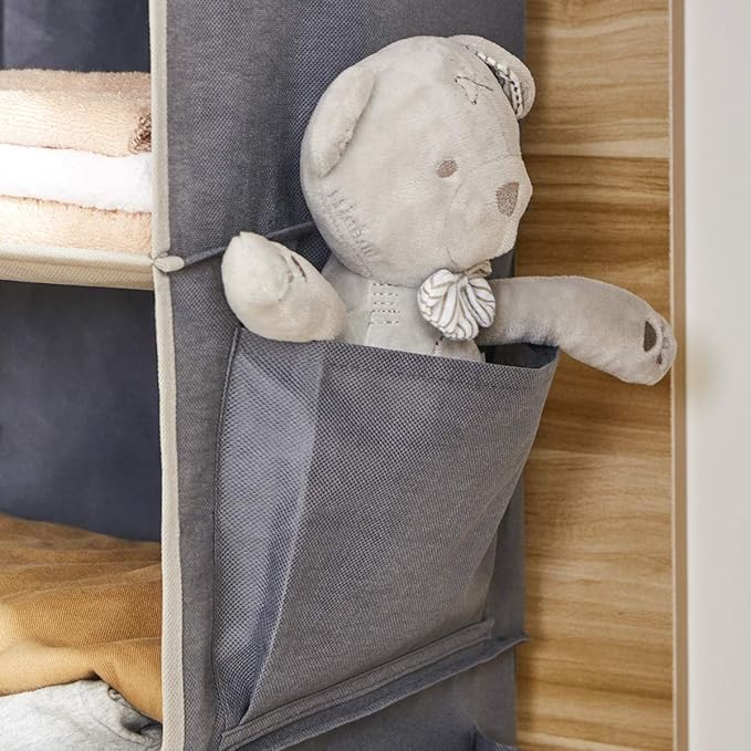 YOUDENOVA Hanging Closet Organizer, 5-Shelf Closet Hanging Storage Shelves, Grey