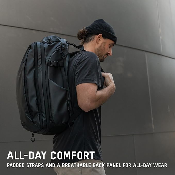 WANDRD TRANSIT Travel Backpack (35L): Expandable Carry-On Travel Backpack – Weather-Resistant, Laptop Compartment, Dual Side Access & Camera Cube Compatible Adventure Bag