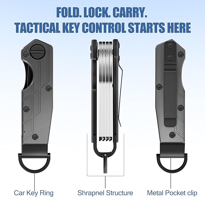Key Organizer for Men Compact Key Holder Minimalist Key Case Metal Key Chain Key Holder for Keychain Secures 2-5 Keys