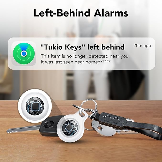 2025 New [Apple MFi Certified] (iOS Only) Air Tracker Tag-1 Pack, Bluetooth Tracker for Apple Find My, Replaceable Battery, Key Finder and Item Locator Smart Tag for Keys, Bags, Luggage, Pets, (White)