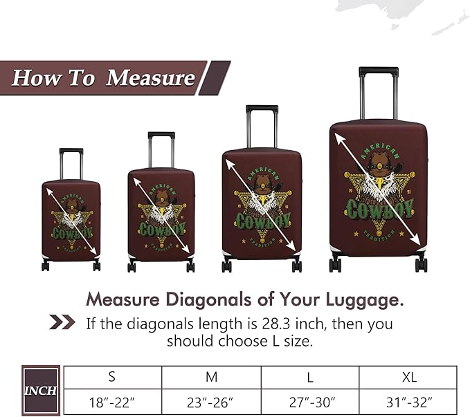 HYPER VENTURE Washable Luggage Cover - Fashion Suitcase Protector Fits 18-22 Inch Luggage (Eagle Glory, S)