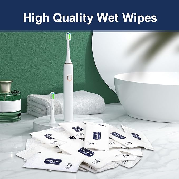 200 Pcs Wet Wipes Individually Wrapped, Aloe Vera Hand Wipe, Disposable Skin Cleansing Wipes, Travel Size Wipes Bulk for Hands, Butt, Daily Use, Restaurant, Barbecue (200 PCS)