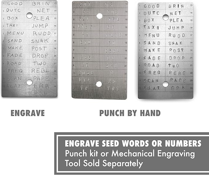 ColdTi - Titanium Bitcoin Seed Plates for Ultra-Secure Ethereum and Crypto Seed Phrase Storage - Premium Seed Phrase Metal - Includes 2 Plates and Seals