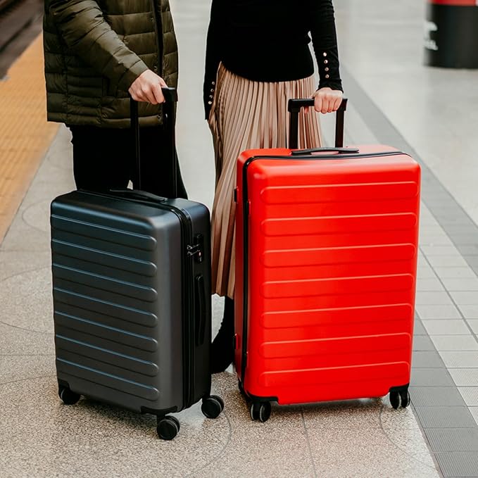 Carry on Luggage 22 X 14 X 9 Airline Approved, 20 Inch Luggage for 3-5 Days Travel, Double Spinner Wheels, 100% Hardshell PC, TSA Lock (06-Raspberry (Basic), Checked 24-Inch)