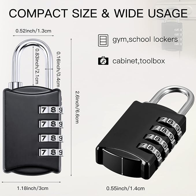 Moxweyeni 30 Pcs 4 Digit Combination Lock Small Combo Luggage Number Locks Outdoor Waterproof Padlock for Traveling Toolbox Gym Door Locker Suitcases Employee Hasp Storage