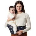 Momcozy Hip Seat Baby Carrier - Adjustable Waistband with Original 3D Belly Protector, Ergonomic Carrier with Various Pockets for Newborns & Toddlers up to 45lbs (Starry Sky, Large)