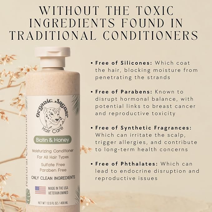 Natural Conditioner for Hair Care, Sulfate Free Conditioner with Vitamin E, Castor, Argan and Almond Oil, Rosemary and Peppermint Scent, For All Hair, 13.5 fl oz