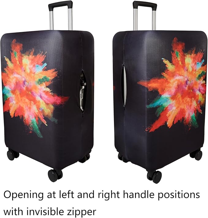 WUJIAONIAO Travel Luggage Cover Baggage Suitcase Cover Protector Skins 18-32 Inch (Graffiti, M (for 22-24 inch luggage))