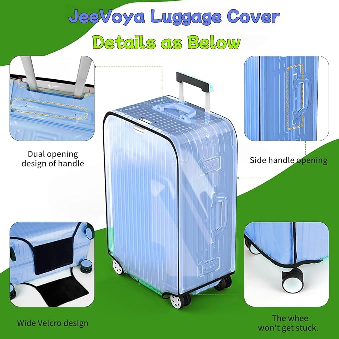 Suitcase Covers Clear Luggage Cover for 20"/24"/28"/30" Baggage Covers Waterproof Dustproof and Anti-scratch (24inch)