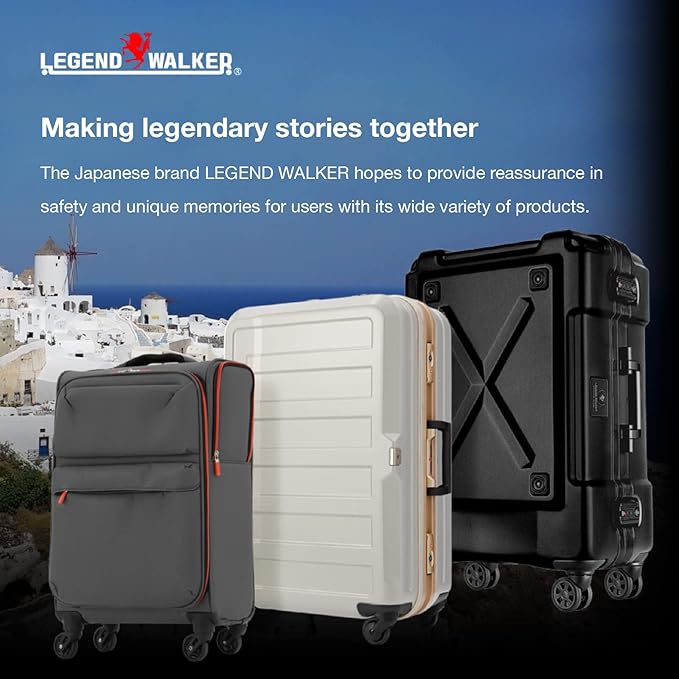 LEGEND WALKER Hardside Expandable Zipper Luggage, 24-inch, White Carbon, 5122-55-WHCB