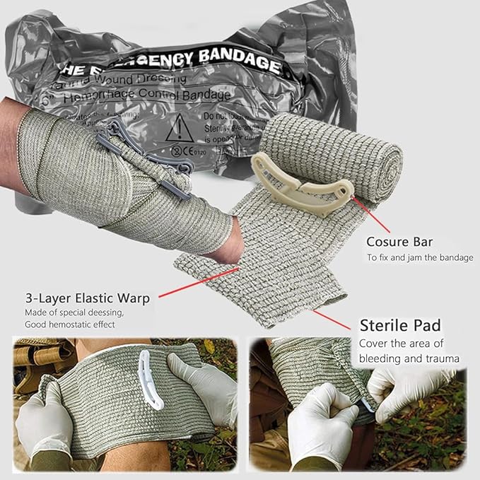 Tourniquet Pouch (Israeli Bandage + IFAK Pouch), Small Trauma Medical Kit Tactical First Aid for Camping and Hiking (Camouflage)
