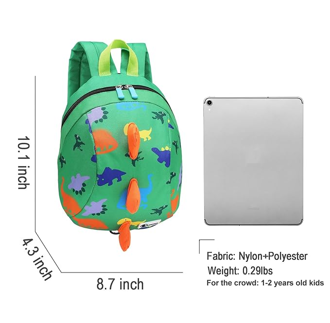 DB Toddler Mini Dinosaur Backpack with Child Leash, Anti Lost Wrist Link for Kids, Safety Harness Back Pack for Baby Boy Girl