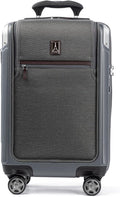 Travelpro Platinum Elite Hardside Expandable Carry on Luggage, 8 Wheel Spinner, TSA Lock, Hard Shell Polycarbonate Suitcase, Vintage Grey, Carry on Laptop Pocket 21-Inch