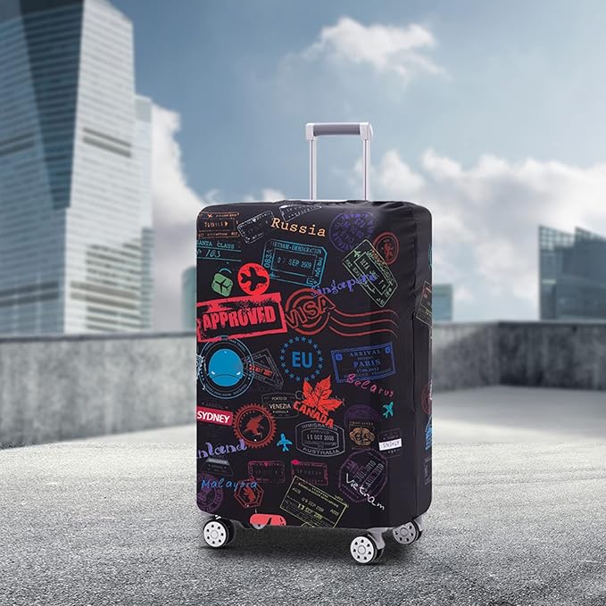 Travelkin Luggage Covers With Tag For Suitcases Tsa Approved,Suitcase Covers Protector Fit 18-32 Inch Luggage M(22-25inch suitcase)