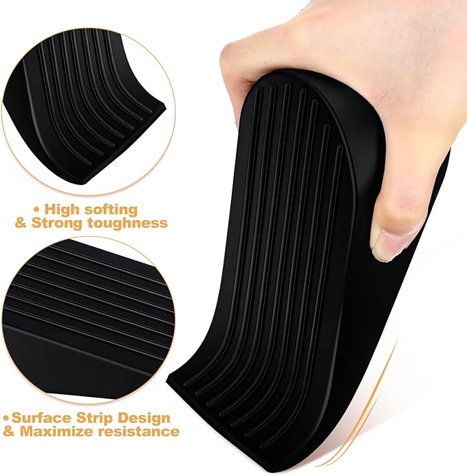 Frienda 6 Pack Large Door Stoppers Heavy Duty Rubber Stopper for Bottom of Door Wedge Stopper for Home Office (Black)