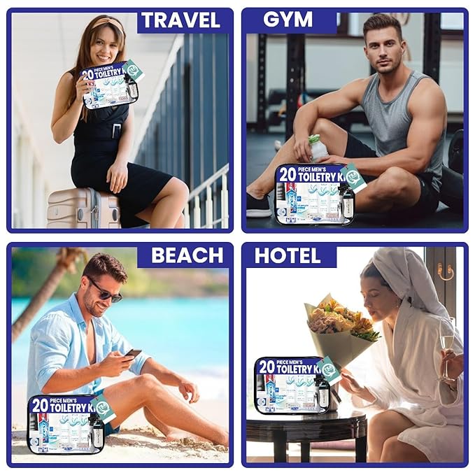 Trektote Bulk Hygiene Kit For Men And Women – (100 Pack) 20 Piece Set Of Travel Size Toiletries, TSA Compliant, Bulk Travel Essentials, Includes Shampoo And Conditioner, Body Wash, Toiletry Bag & More