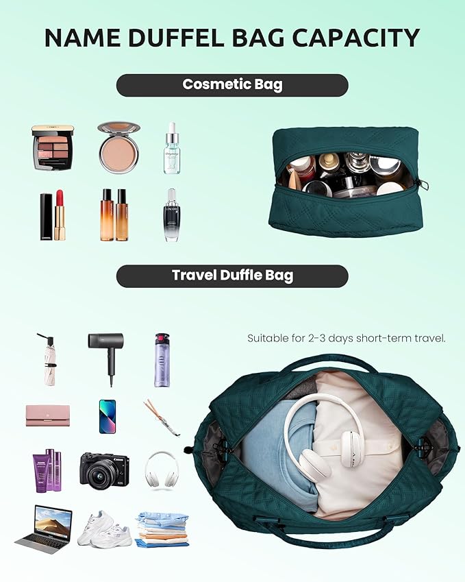 Womens Birthday Gift, Birthday Gift-Initial Travel Bag with Shoe Compartment, Personalized Weekender Bag, Monogram Overnight Bag for Women, Kids Duffel Bag with Makeup Bag (Letter Q)