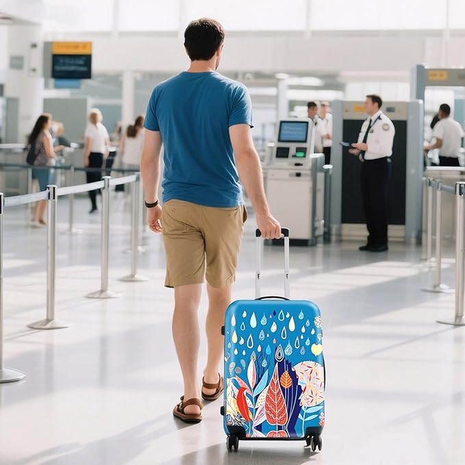 WUJIAONIAO Travel Luggage Cover Baggage Suitcase Cover Protector Skins 18-32 Inch (rainy season, S (for 18-20 inch luggage))