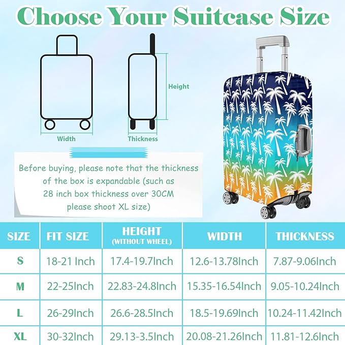 Luggage Cover for Suitcase Elastic Suitcase Cover Protector, Carry On Luggage Sleeve Anti Scratch Travel Essentials Suitcase Protector Fits 20-22