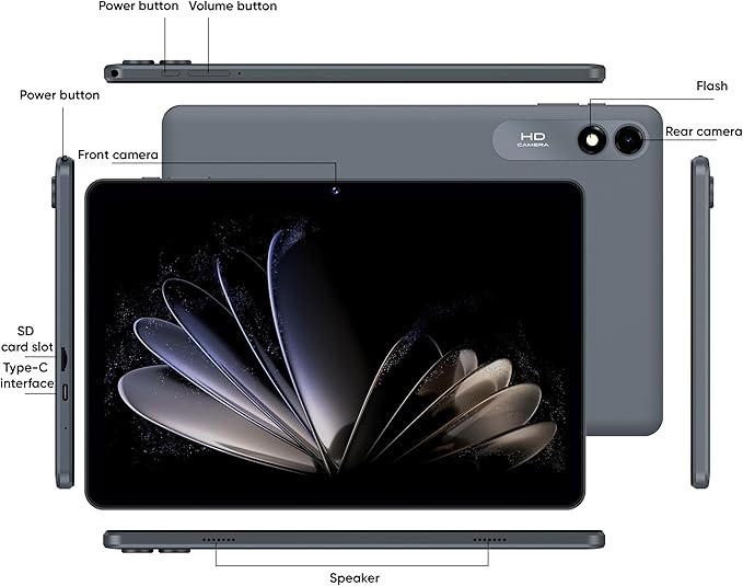 Tablet 10 Inch Android Tablets | with 10GB RAM + 64GB ROM (1TB Expand) | Octa-Core | 1280x800 IPS HD Touchscreen | Dual Camera | 6000mAh. Tablet with Keyboard (Blue)