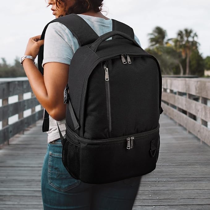 TUGUAN Insulated Cooler Backpack 38 Cans Double Deck Leakproof Lightweight Soft Lunch Backpack Small Cooler Bag Beach Picnic