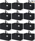 Heavy Duty Moving Bags - Extra Large Packing Bags and Storage Totes, Collapsible and Foldable Option for Moving and Storage, Black, 125 L - 12 Pack