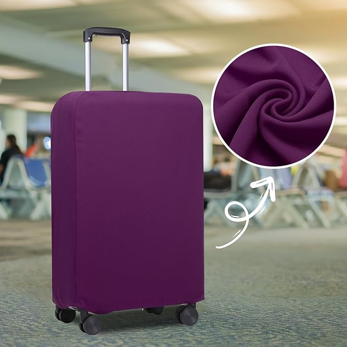 PATIKIL Luggage Cover, Suitcases Covers Elastic Carry on Cover Protector Washable Scratch-Resistant Fits 26-27 Inch Luggage for Travel Business Trips, Purple