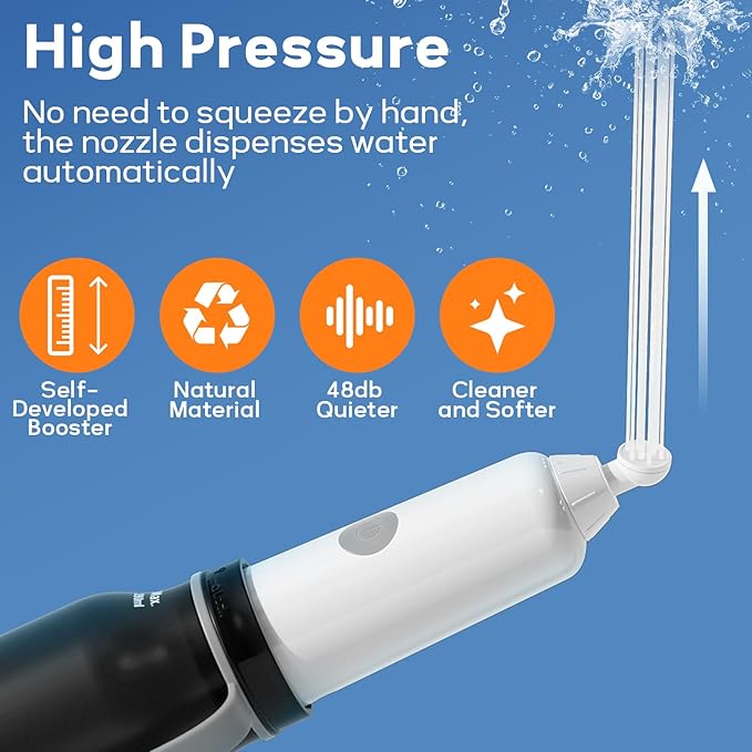 BIGCOW Portable Travel Bidet, Electric with 3 Spray Modes, IPX7 Waterproof ＆ Rechargeable, Mini Bidet Toilet Water Sprayer for Personal Hygiene, Postnatal Care, Perineal & Hemorrhoid