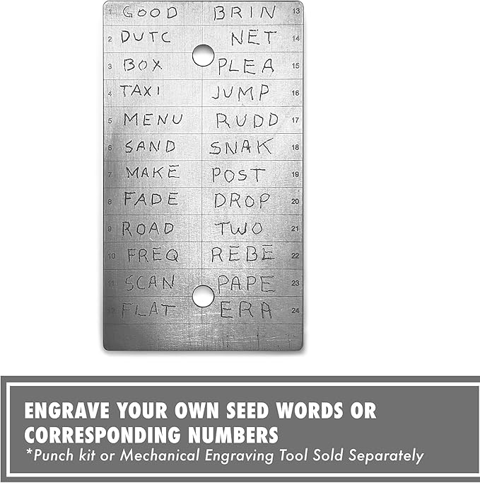 ColdTi - Titanium Bitcoin Seed Plate for Ultra-Secure Ethereum and Crypto Seed Phrase Storage - Premium Seed Phrase Metal - (Single Plate)