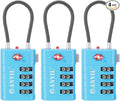 ANVIL 4 Digit Luggage Locks, TSA Locks for Luggage, Advanced TSA008 core, Alert Indicator for Your Travel Lock, Suitcase Lock. (3, Blue)