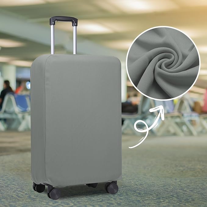 PATIKIL Luggage Cover, Suitcases Covers Elastic Carry on Cover Protector Washable Scratch-Resistant Fits 22-23 Inch Luggage for Travel Business Trips, Gray