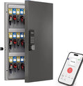 WeHere 72 Key Lock Box Wall Mount, APP Bluetooth/OTP/Wi-Fi/Fixed Code/Key Unlock, Smart Key Cabinet with Key Tag, Key Organizer Holder Box, Key Management Directory for Office, Valet, Realtor, Hotel