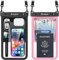 2 Pack Waterproof Phone Pouch - 10in Waterproof Phone Case with Lanyard, IPX8 Cell Phone Dry Bag Beach Cruise Ship Essentials for iPhone 16 15 14 Pro Max, Galaxy S25 S24 Ultra