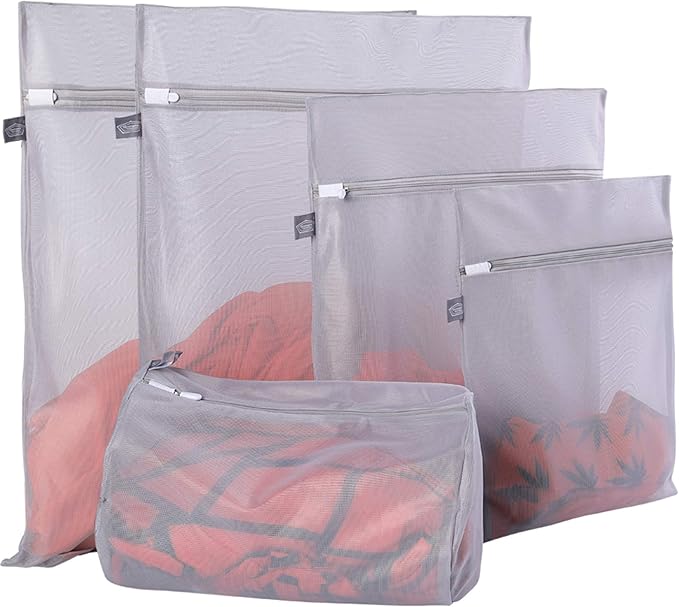 Kimmama Laundry Bag Mesh Wash Bags, Washing Machine Wash Bag, Net Washer Sack with Zipper, Dryer Pouch for Cleaning and Drying Cloths, Garment, Sweater, Delicates, lingerie, Bra, Pant, Sock, Toys