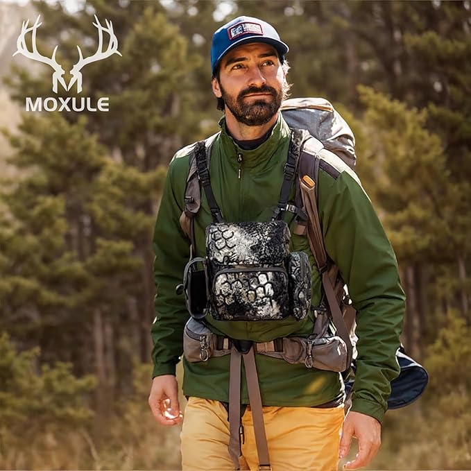 Binocular Harness Chest Pack: Waterproof Bino Case with Rangefinder Pocket for Birdwatching and Hiking