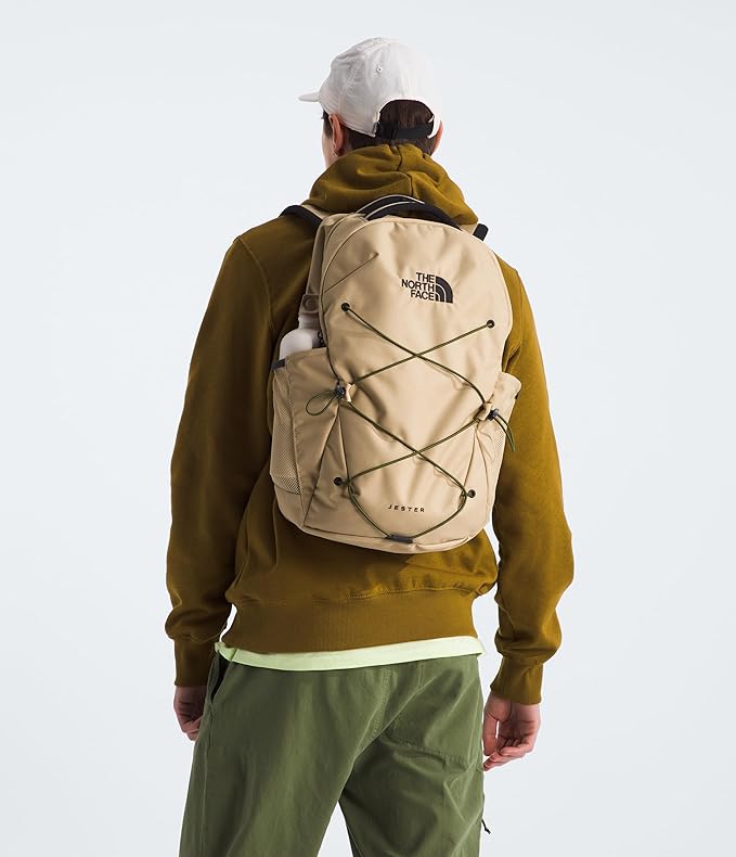 THE NORTH FACE Jester Everyday Laptop Backpack | Commuter Daypack with Water Repellent Finish, 16" Laptop Sleeve, Huge Main Compartment, Khaki Stone/Forest Olive, One Size