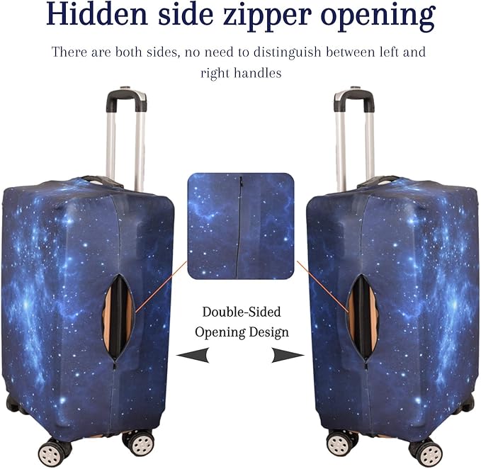 Luggage Cover, Protective Washable Suitcase Cover - Travel Elastic Spandex Suitcase Protector with Luggage Tag Fits 26 to 28 Inch Galaxy