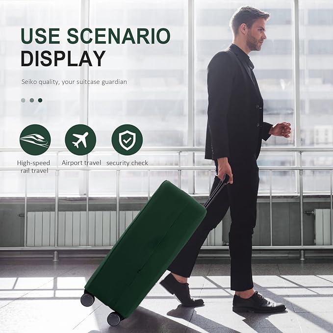 Travel Luggage Cover Suitcase Protector Scratch-Resistant Fit 19-31 Inch Suitcase, Not Included Suitcase (Avocado Green, SX(22-23 inch))