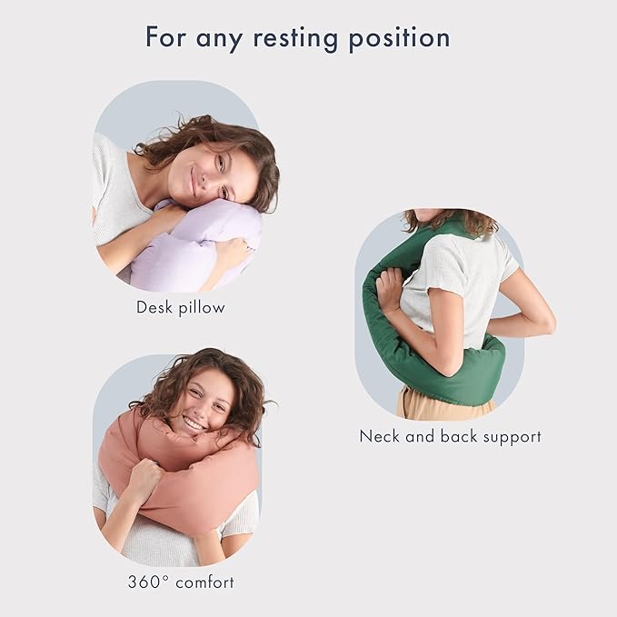 Huzi Infinity Pillow - Travel Neck Pillow - Versatile Soft 360 Support Scarf - Machine Washable - Home Travel Flight Road Trips (Burgundy)