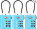 ANVIL TSA Approved Luggage Locks – High Security TSA008 Combination Travel Locks with Inspection Indicator for Suitcases and Backpacks. (3, Bule)