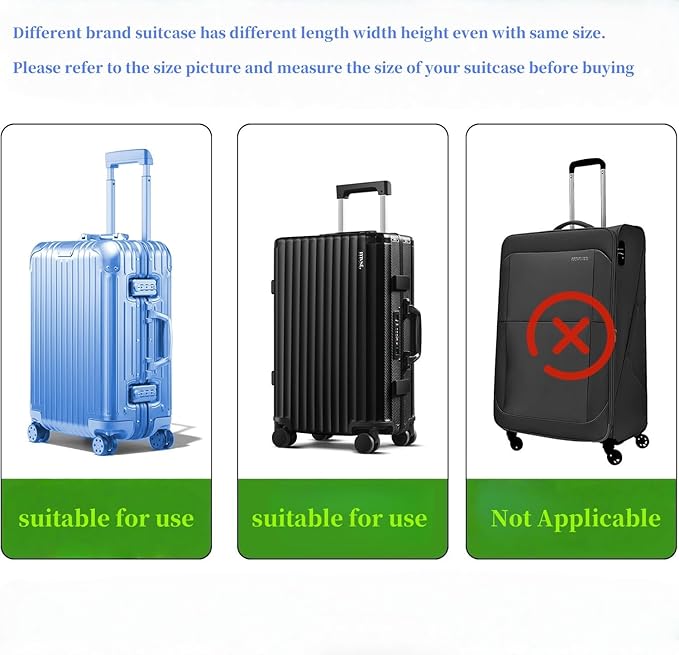 Luggage Cover Clear PVC Suitcase Covers for Luggage Thick Transparent Waterproof Suitcase Protector with Large for 20"/24"/28" inch