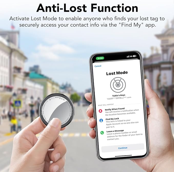 2025 New [Apple MFi Certified] (iOS Only) Air Tracker Tags-3 Pack, Bluetooth Tracker for Apple Find My, Replaceable Battery, Key Finder and Item Locator Smart Tag for Keys, Bags, Luggage, Pets, Black