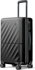 Carry On Suitcase, 20 Inch Carry-On Luggage with Double Spinner Wheels, Anti-Burst Zipper, Hard Case PC Suitcase Carry On, Lightweight Travel Luggage, TSA Approved (Onyx Black, Hudson)